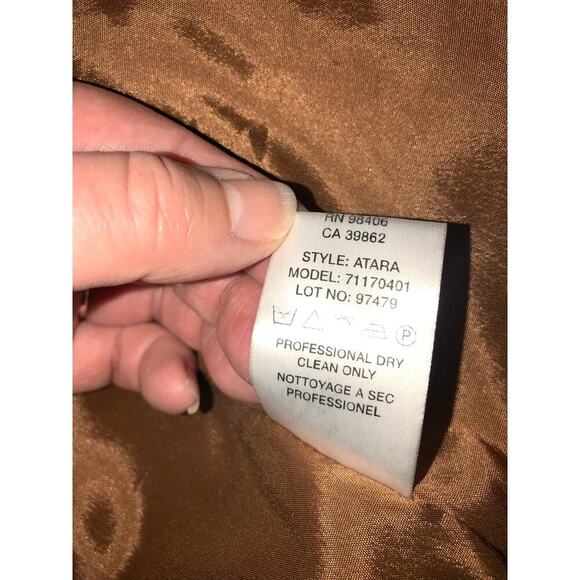 Theory Atara Leather Jacket Size P or XS Brown Moto Trucker Made in Italy Soft - Picture 12 of 14